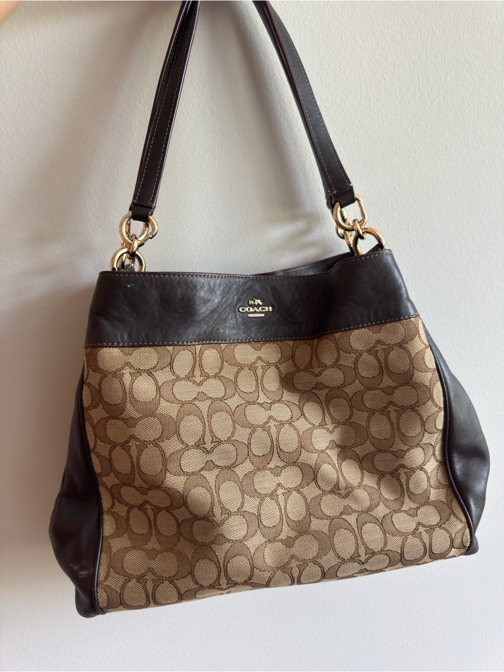 Coach Brown Signature Jacquard Lexy